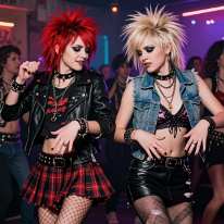 Girls are Dancing Wildly in a Punk Club