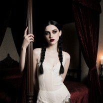 Atmospheric scene inspired by gothic aesthetics and mystery