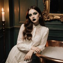 Atmospheric scene inspired by gothic aesthetics and mystery