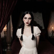 Atmospheric scene inspired by gothic aesthetics and mystery Darkness settles like velvet over stone and memory. Flickering candlelight reveals traces of gothic elegance and quiet decay. A restrained tension lingers in...