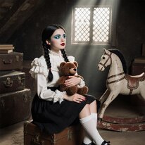 Toys in the attic: The Ashford Girls A visual narrative by The Asford Family shaped by contrast and atmosphere. Shadow and light merge with elegance and intensity. Subtle gestures and gazes suggest...