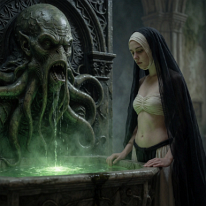 The Baptismal Font of Transformation: Where innocence meets ancient poison.
