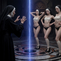 The Ritual of Becoming: Where Flesh Dances with the Infinite A beam of radiant light splits the ancient stone, and around it the novices move in patterns, young and innocent as prayer. Here, transformation is not a...