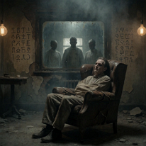 The Straits of Sanity – When a man speaks what should not be heard The sanatorium, left behind by time, does not heal—it holds fast. The man is not sitting in a chair, but at the epicenter of a rupture. His sunken eyes do not...
