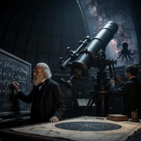 The Equation That Wrote Back – When the Stars Began to Answer! The observatory breathes the cold hunger of deep space. The old astronomer’s chalk does not write equations—it translates commands from a nebula that really...
