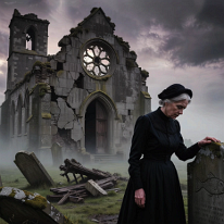 The Mourner of the Final Days She comes every evening. Always at the same hour, when the last sickly light falls through the shattered rose window. The church has long been abandoned, the...
