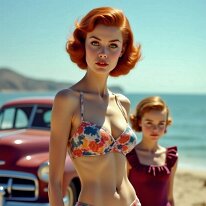 Hot Rods & High Heels – Pin #94 Shiny chrome, roaring engines, and bold curves. A perfect fusion of souped-up hot rods and stunning pin-up girls. Vintage seduction meets pure horsepower in a...