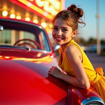 Hot Rods & High Heels – Pin #9 Shiny chrome, roaring engines, and bold curves. A perfect fusion of souped-up hot rods and stunning pin-up girls. Vintage seduction meets pure horsepower in a...