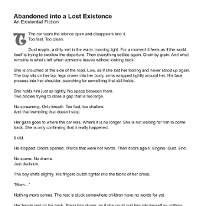 Abandoned into a Lost Existence A car vanishes; she holds the boy tight as the world forgets them.